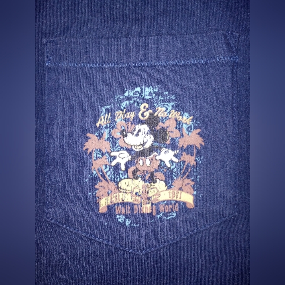 Mickey Mouse Navy Blue Walt Disney World Disneyland Resort Medium Polo All Play